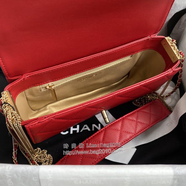 Chanel女包 香奈兒專櫃最新款原廠胎牛皮口蓋包 Chanel限量版鏈條包 大號AS2052  djc4346